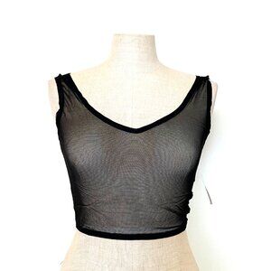 Belafigura Black Sheer Dancewear Crop-Top